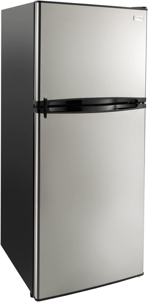 RecPro RV Refrigerator Stainless Steel | 10 Cubic Feet | 12V | 2 Door Fridge